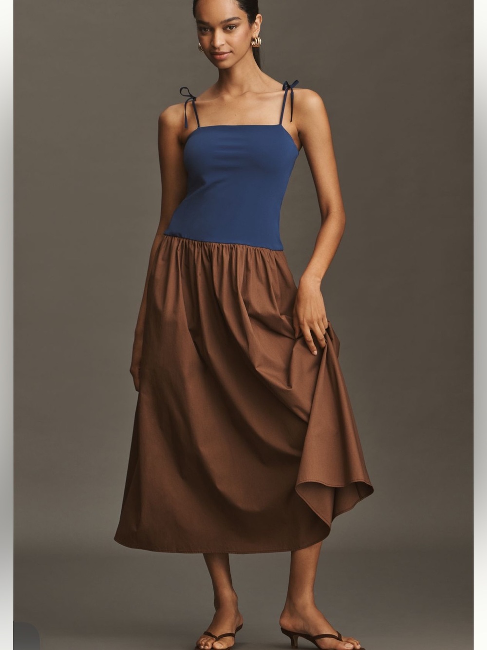 Anthropologie Square Neck Twofer Midi Dress NWT!